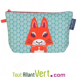 Grande trousse en coton bio Ecureuil 22 x 13 cm