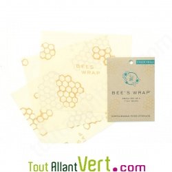 Emballage tissu bio r�utilisable � la cire d\'abeille Bee\'s wrap