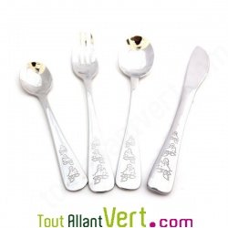 Ensemble de couverts inox enfant motif canards, Onyx