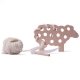 Woody le mouton en bois, jeu de tricot �cru, 4 ans +