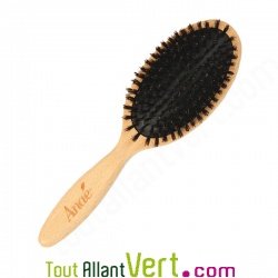 Brosse cheveux en bois avec coussin et poils de sanglier 