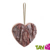 Suspension en forme de coeur en �corce de bois
