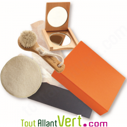Coffret soin du visage avec brosse, disque � d�maquiller et miroir