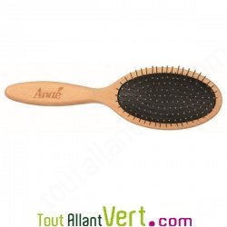 Brosse cheveux plate picots inox manche sur coussin 