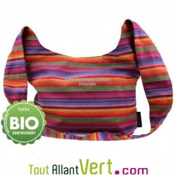 Sac Bandouli�re � rayures color�es en coton Bio Emil