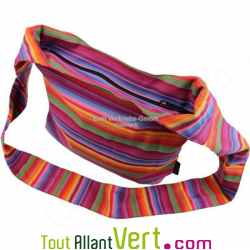 Sac Bandouli�re � rayures color�es en coton Bio Emil