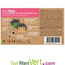 Kit maquillage bio enfant 3 couleurs, Dragon et Lutin