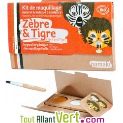 Kit maquillage bio enfant 3 couleurs, Z�bre et Tigre
