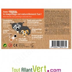 Kit maquillage bio enfant 3 couleurs, Z�bre et Tigre