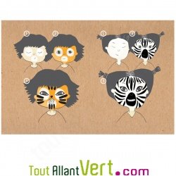 Kit maquillage bio enfant 3 couleurs, Z�bre et Tigre
