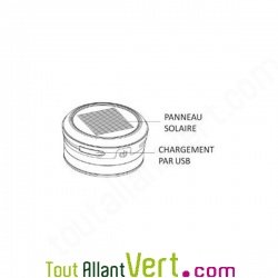 Gourde et Lanterne solaire, idal camping et rando, 600ml