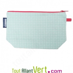 Grande trousse en coton bio Flamant rose 22 x 13 cm
