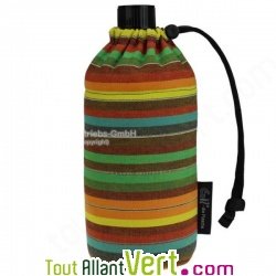 Gourde �cologique en verre isotherme Ray� Marron Orange, 0.6 litres