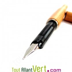 Stylo plume corps bois  rechargeable + cartouche