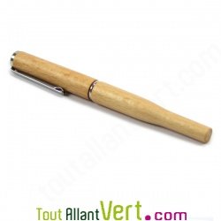Stylo plume corps bois  rechargeable + cartouche