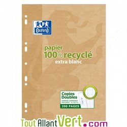 Copies doubles recycles Grand carreaux 90g, lot de 50 Oxford