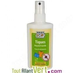 Spray anti-tiques, rpulsif textile, protection naturelle 100ml