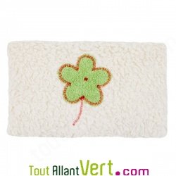 Coussin Bouillotte Graines d\'�peautre et coton bio avec tr�fle 20x13cm