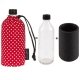 Gourde en verre isotherme Housse Pois Rouge en coton bio 0.6 litres