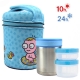 Lunch-box inox isotherme 2 compartiments et housse petits canards, 1 litre