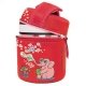 Lunch-box inox isotherme 2 compartiments et housse rouge illustr�e, 1 litre