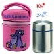 Lunch Box isotherme inox avec housse Rose Phoques, 0,5L