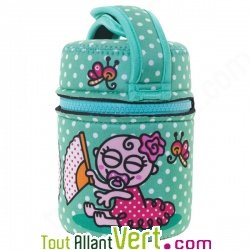 Lunch Box isotherme inox avec housse turquoise avec b�b� flamenco, 0,5L