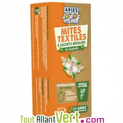 Anti-mites textiles aux fleurs de lavande, lot de 6 sachets tiroirs