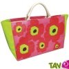Grand sac cabas coton biologique Fleurs, 50x35 cm