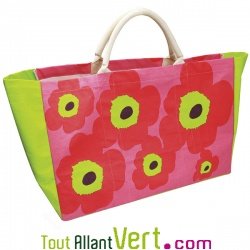 Grand sac cabas coton biologique Fleurs, 50x35 cm