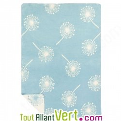Couverture bleue enfant en coton biologique Velours 75x100cm