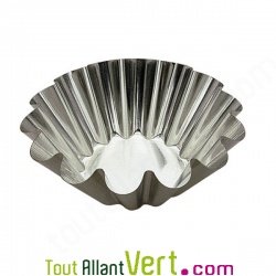 Moule � brioche ronde � grosse c�tes en fer blanc, D22cm x H9.9cm