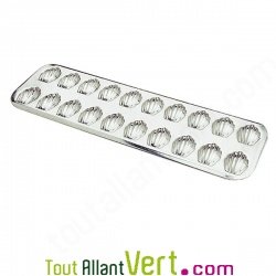 Moule 20 madelinettes en fer blanc, 39.5cm x 12.5cm