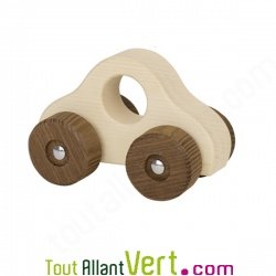 Voiture b�b� en bois naturel, 13cm 1 an et +