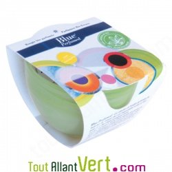 Grande bougie parfum�e Citronelle anti moustiques Bio + verre recycl� 35 h