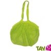 Sac filet � provisions avec longues anses, coton bio, vert