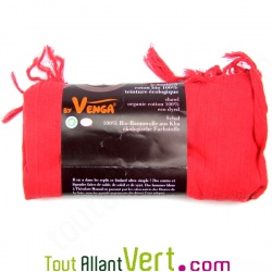 Ch�che en coton bio Rouge, teinture �cologique
