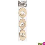 Suspension de nol en bois naturel Rennes et Fort, lot de 3