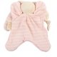 Doudou coton bio rose pastel rayures, petit mod�le, 16cm