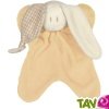 Doudou coton bio rayures, petit mod�le, 16cm, couleur saumon