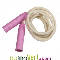 Corde � sauter �cologique enfant en bioplastique, poign�es roses