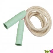Corde  sauter cologique enfant en bioplastique, poignes vert d'eau