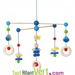Mobile d�coratif enfant en bois naturel Pirates, Heimess