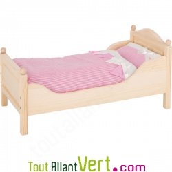Lit de poup�e, en bois de pin naturel