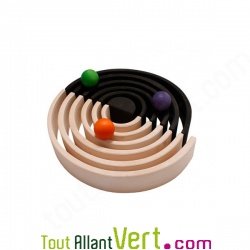 Tunnel 12 pi�ces, 2 couleurs, Bois Naturel et Noir, Grimms