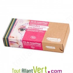 Kit de maquillage bio pour enfants 8 couleurs Mondes enchants, Namaki