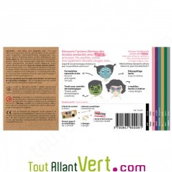 Kit de maquillage bio pour enfants 8 couleurs Mondes enchants, Namaki