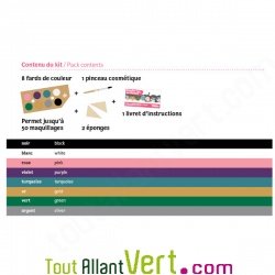 Kit de maquillage bio pour enfants 8 couleurs Mondes enchants, Namaki
