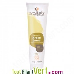Masque Argile jaune bio pour le visage, peaux mixtes, 100g, Argiletz