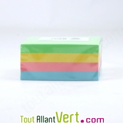 Pense-b�te repositionnable recycl� 4 couleurs pastels 75x75 mm bloc 400 feuilles